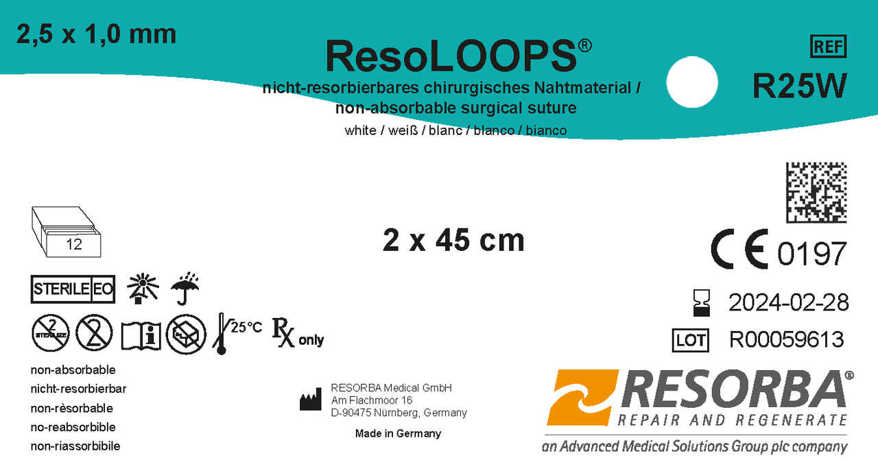 Резолупс силіконові стрічки (джгути), білі, ширина Ø 5 мм, довжина 2 x 0,45 м